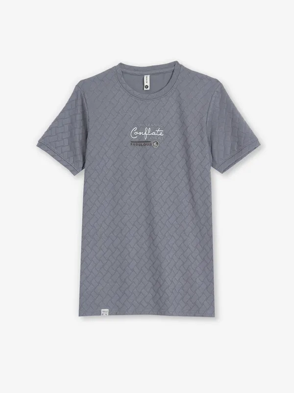 FREEZE texture grey cotton t-shirt