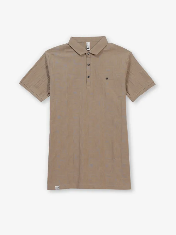 FREEZE textured cool khaki polo t-shirt