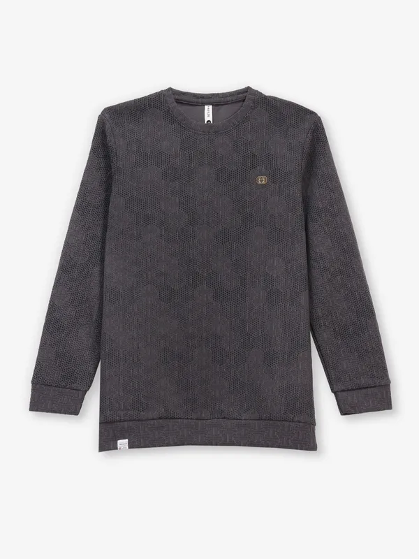 FREEZE textured grey cotton t-shirt