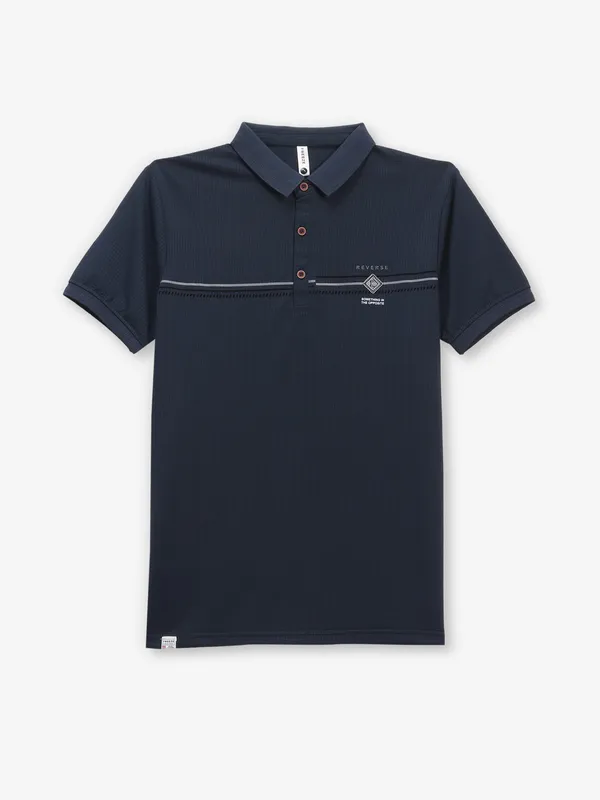 FREEZE textured navy cotton t-shirt