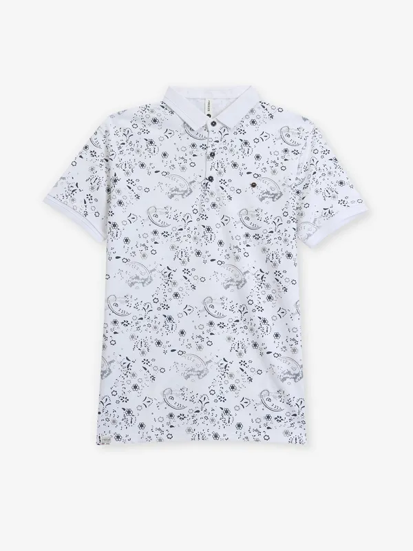 FREEZE white cotton printed t-shirt for men