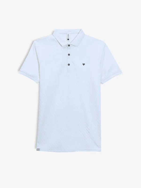 FREEZE white knitted cotton t-shirt