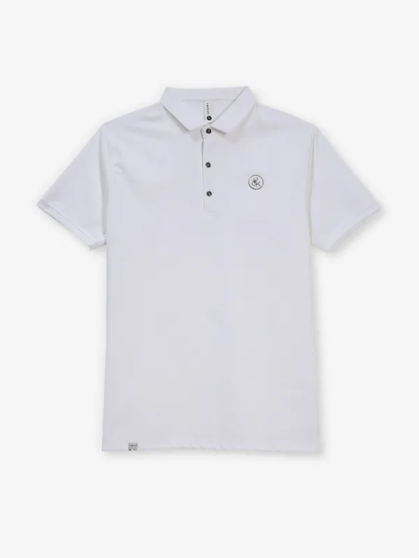 FREEZE white printed polo t-shirt for men