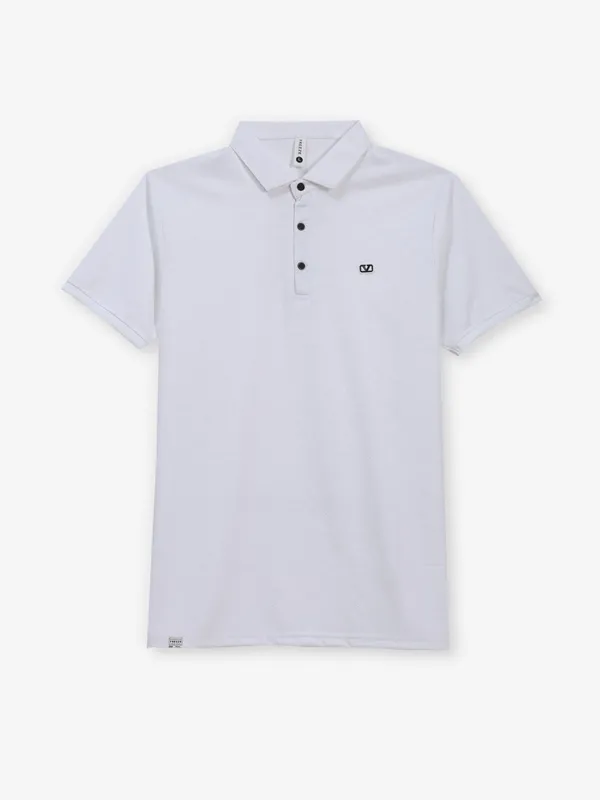 FREEZE white slim fit cotton polo t-shirt