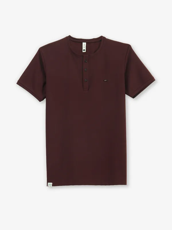 FREEZE wine plain t-shirt in cotton