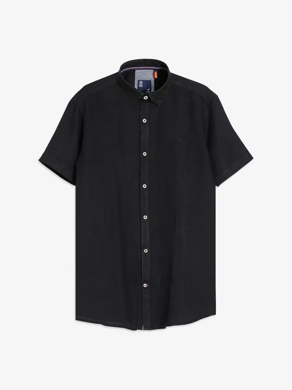 Frio cotton half sleeves black shirt