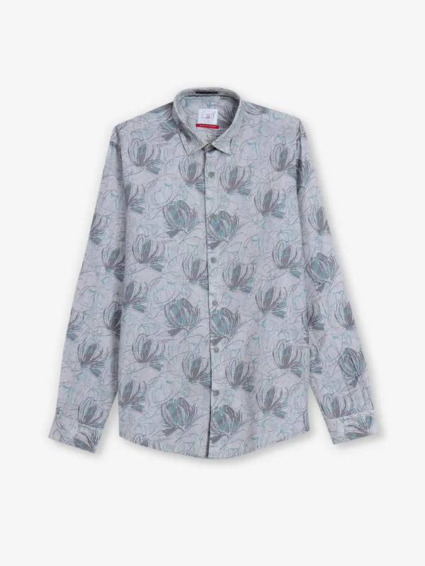 FRIO cotton printed blue shirt