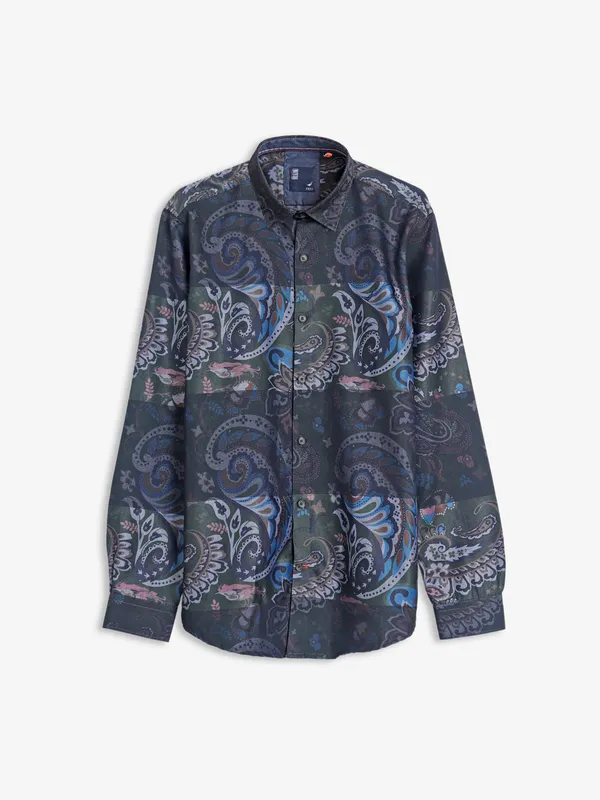 Frio navy cotton printed shirt
