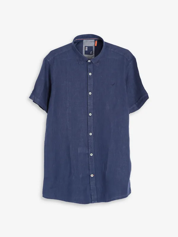 Frio navy plain half sleeve shirt