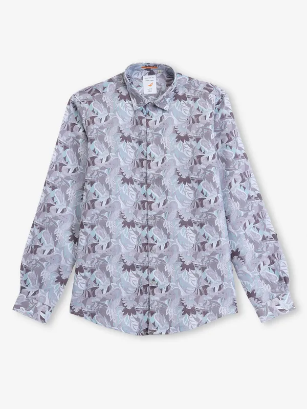 FRIO printed grey casul full sleeve shirt