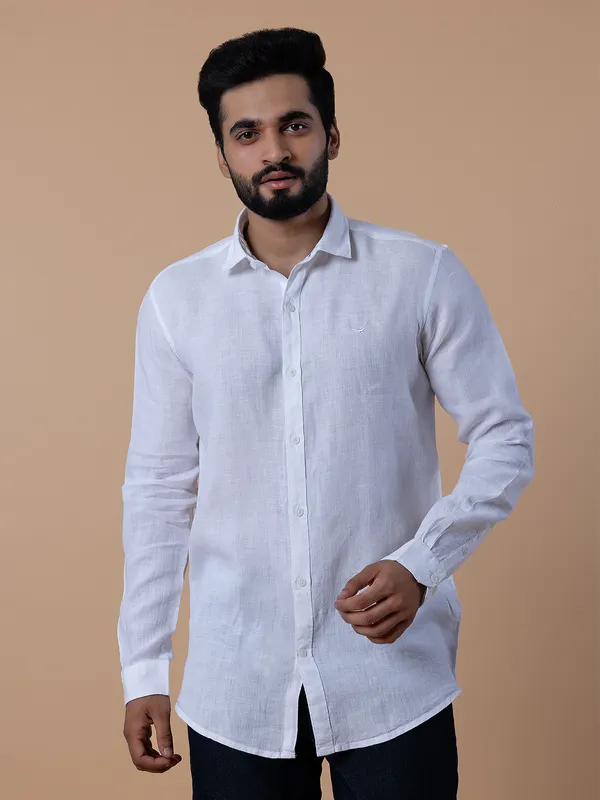 Frio white plain full sleeve shirt