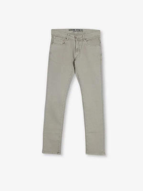 GESTURE solid beige jeans