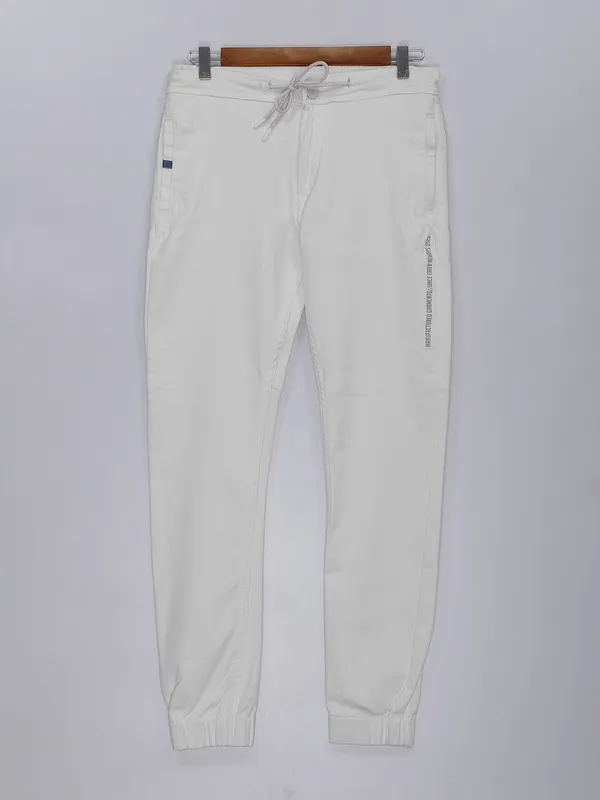 Gesture white cotton jogger jeans