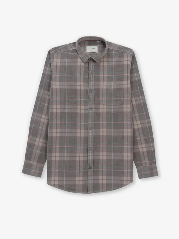 GIANTI beige checks cotton shirt