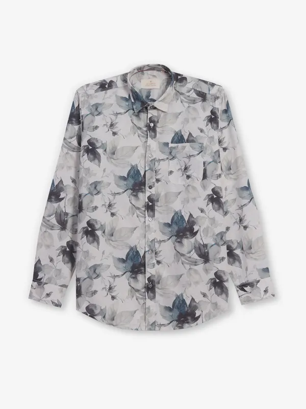 GIANTI beige printed cotton shirt for men
