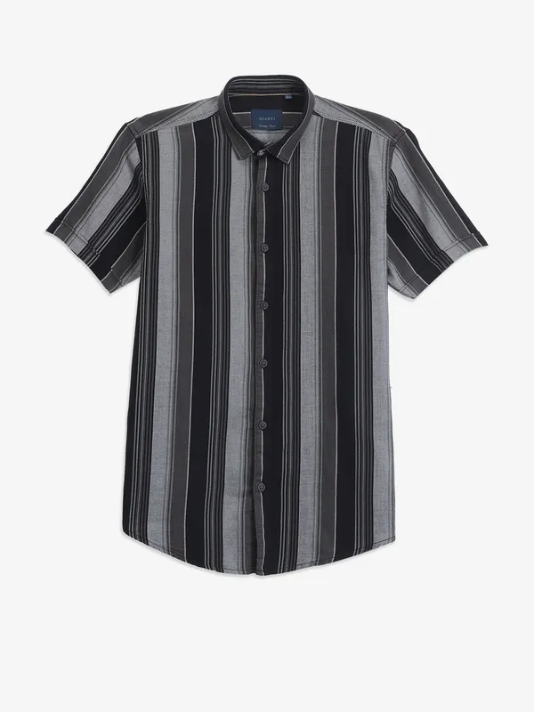 GIANTI black striped cotton shirt