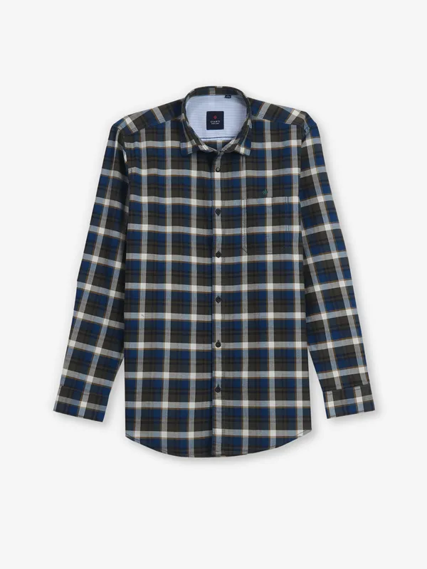 GIANTI blue checks cotton casual shirt