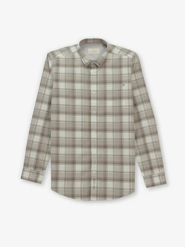GIANTI checked beige cotton shirt