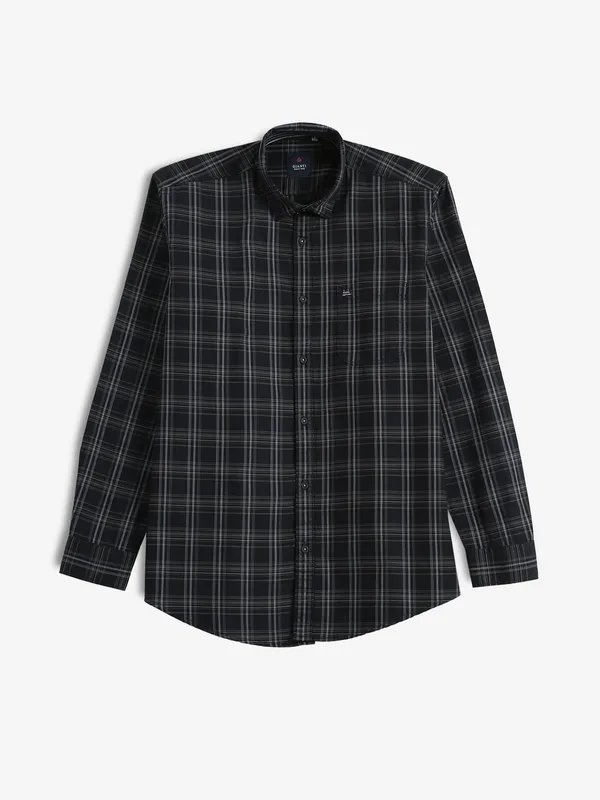 GIANTI checks black cotton full sleeve shirt