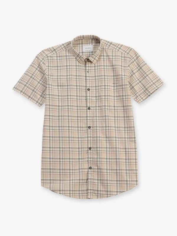 GIANTI checks cream cotton shirt