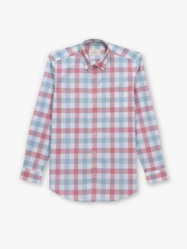 GIANTI checks onion pink cotton shirt