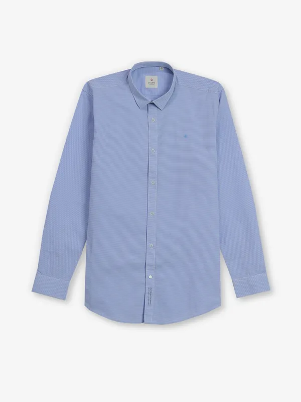 GIANTI checks sky blue cotton shirt