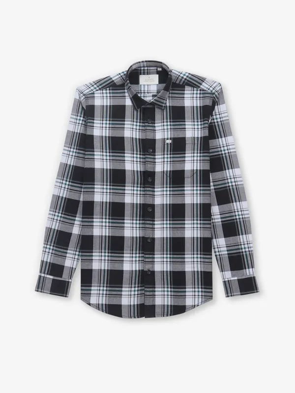 GIANTI cotton black checkered shirt