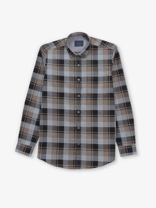 GIANTI cotton brown shirt for men
