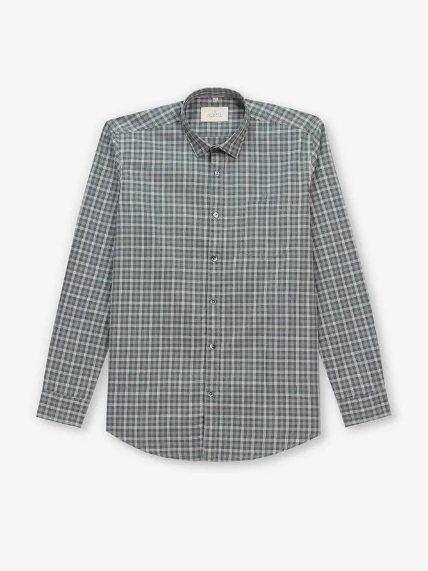 GIANTI dark green cotton shirt with checks