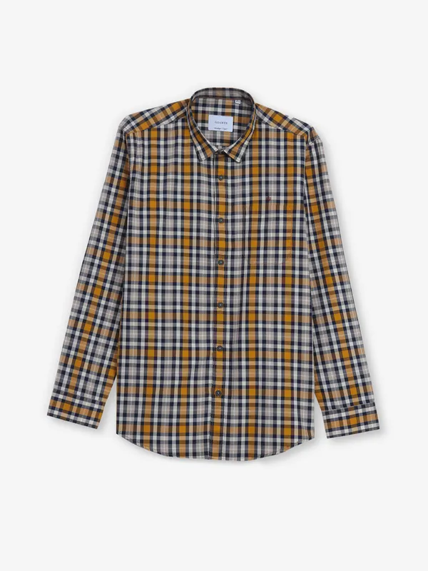 GIANTI gold checks cotton shirt