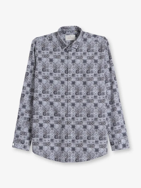 GIANTI grey cotton printed shirt