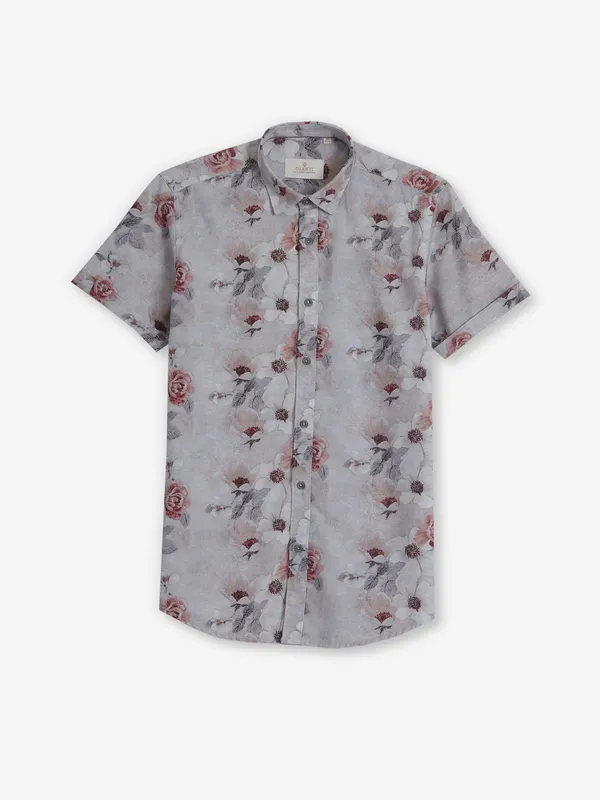 GIANTI grey printed cotton shirt for men