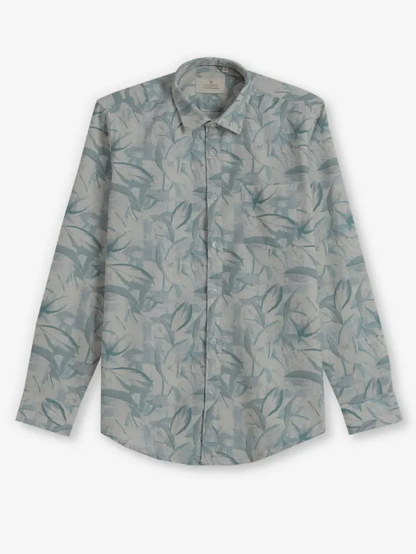 GIANTI mint green printed cotton shirt