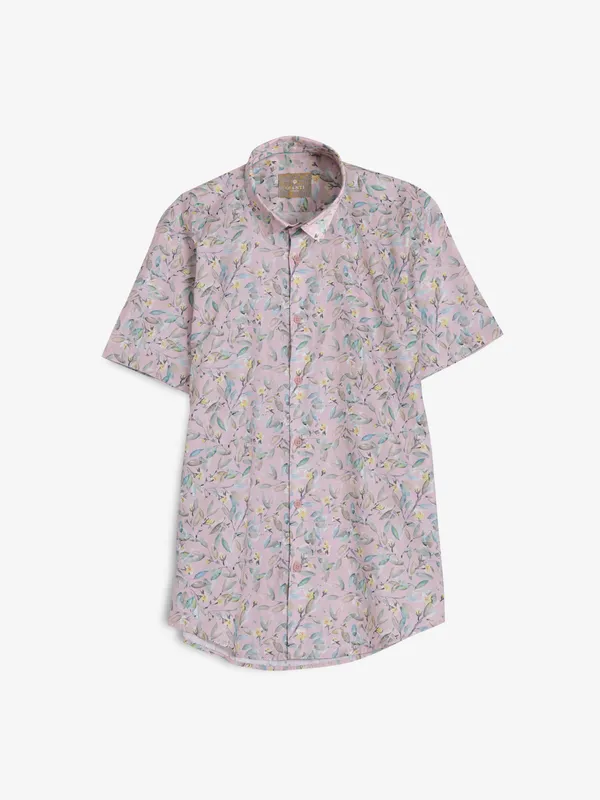 GIANTI pink printed cotton shirt