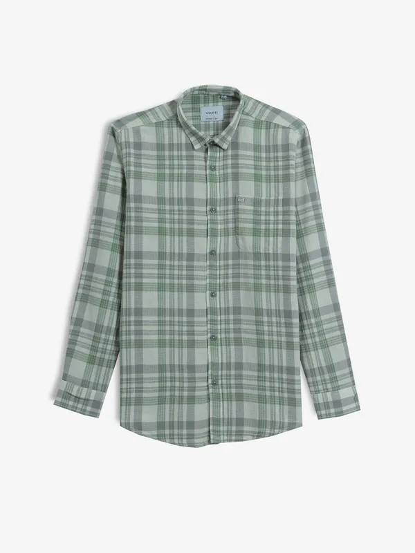 GIANTI pista green cotton casual shirt