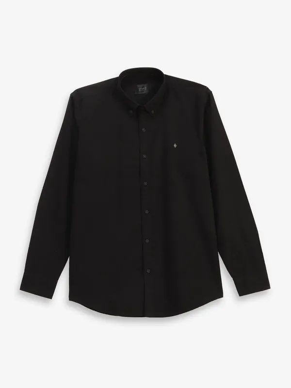 GIANTI plain black cotton shirt