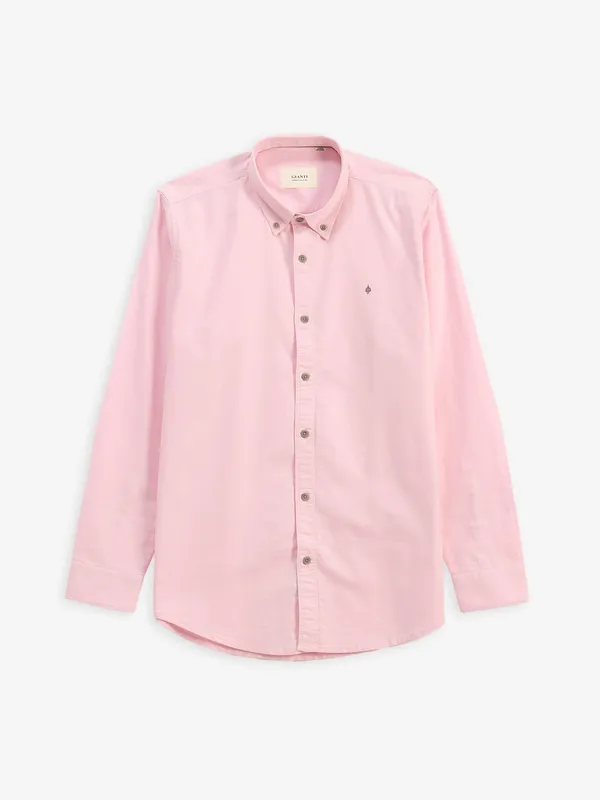 GIANTI plain pink cotton shirt