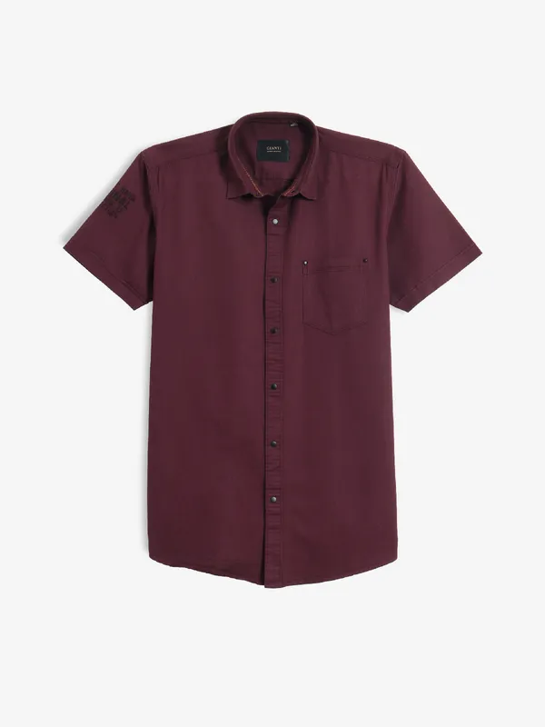GIANTI plain wine cotton shirt