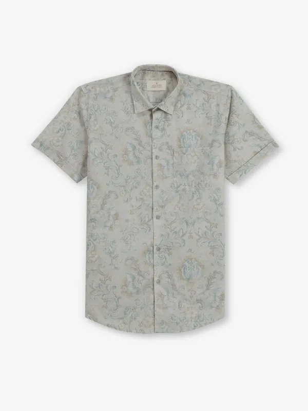 GIANTI printed beige cotton shirt for men