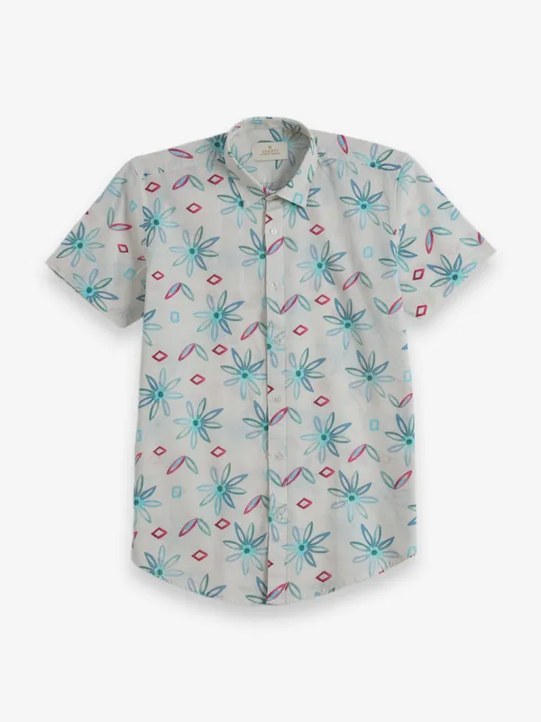 GIANTI printed beige cotton shirt for mens wear