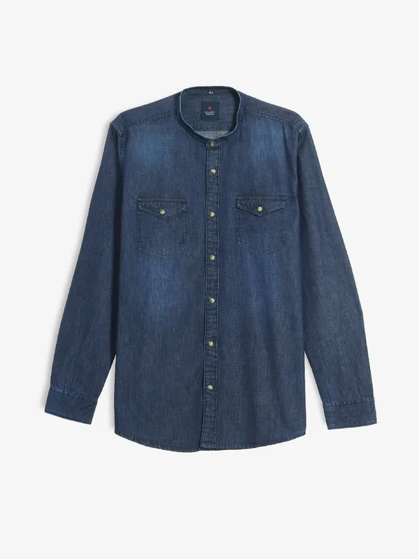 GIANTI washed navy cotton shirt