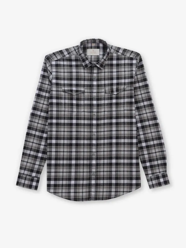 GIANTI white and black cotton full sleeve shirt
