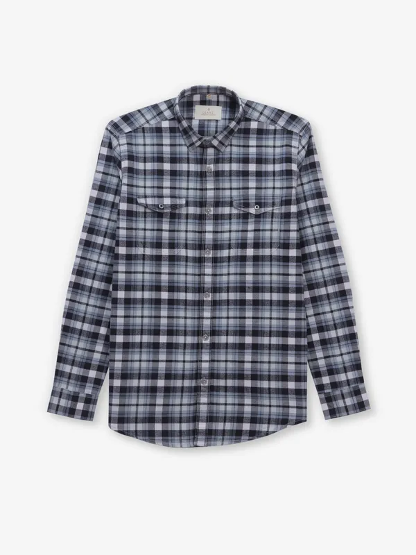 GIANTI white and blue checks shirt