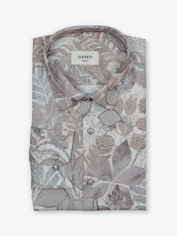 GINNETI baige printed cotton shirt