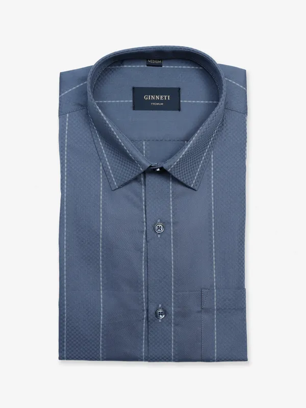 Ginneti grey stripe full sleeve shirt