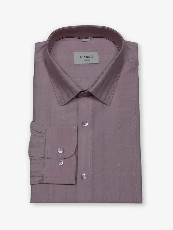 GINNETI onion pink printed cotton shirt