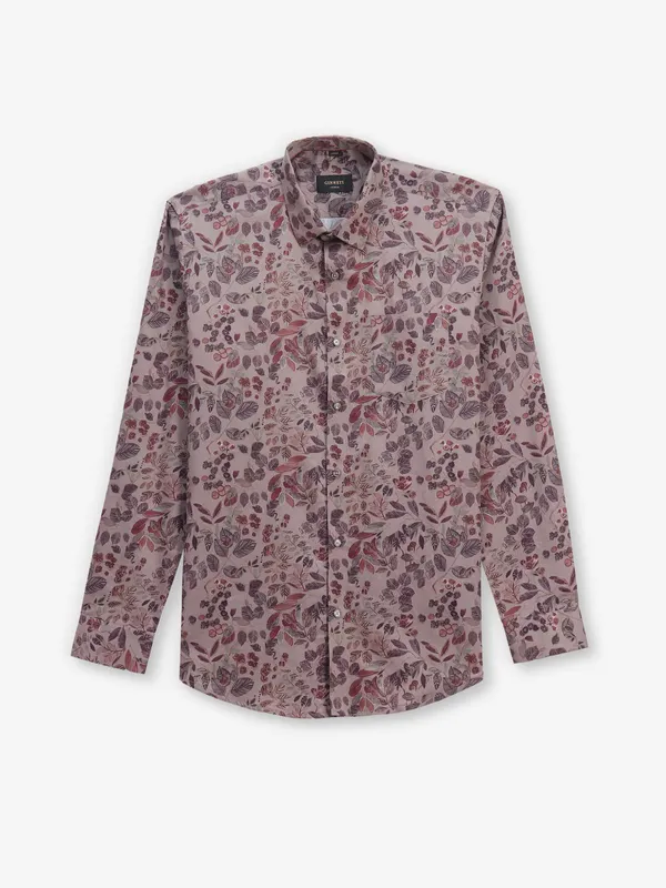 GINNETI rosy brown cotton silk shirt