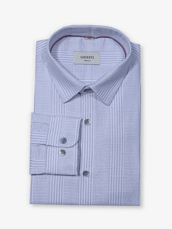 GINNETI white cotton silk printed shirt