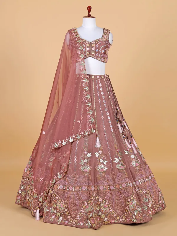 Glamorous coffee silk lehenga choli