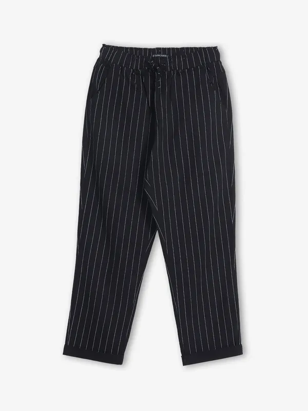 GLOBAL REPUBLIC black cotton stripe pant